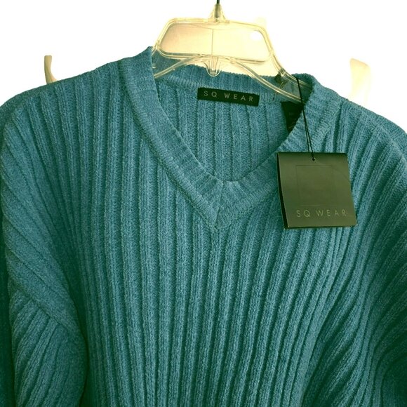 Men's Ribbed Knit V-Neck Sweater By SQ Wear Size XXL Very Soft JJ4148 - Picture 6 of 9